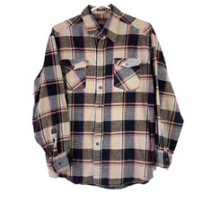 Vintage Country Squire By Block Flannel Plaid Long Sleeve Button Shirt Mens XL