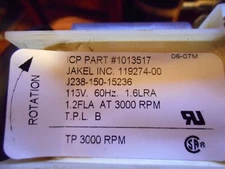 JAKEL J238-150-15236 Draft Inducer Blower Motor 119274-00