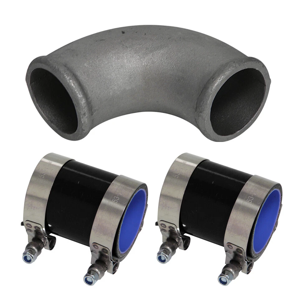 50mm 2" Aluminio Fundido 90 Grados Codo Tubo Turbo Intercooler + Kit Manguera Silicona Foto 2 de 4