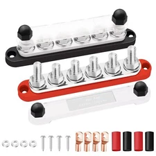 350A Bus Bar 12V Marine Power Distribution Block 6 x 3/8inch (M10), Terminal ...