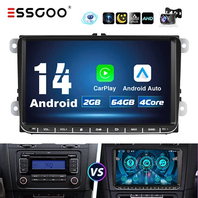 Für VW GOLF 5 6 Touran Passat Polo 9" Autoradio Android 14 GPS NAVI RDS Carplay - Bild 1 von 4
