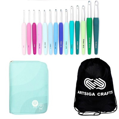 KnitPro Waves Grande Set 5.25 inch Crochet Hooks Size 2.0, 2.5, 3.0, 3.5, 4.0...