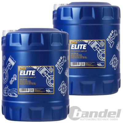 2x 10 LITER MOTORÖL MANNOL SAE 5W-40 ELITE passend für VW AUDI MERCEDES RENAULT