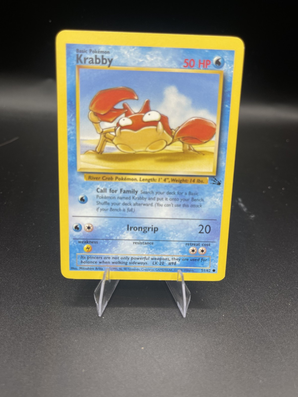 (NM) KRABBY - Fossil Set -51/62 - Common - Pokemon Card - Unlimited FREE SHIPPIN