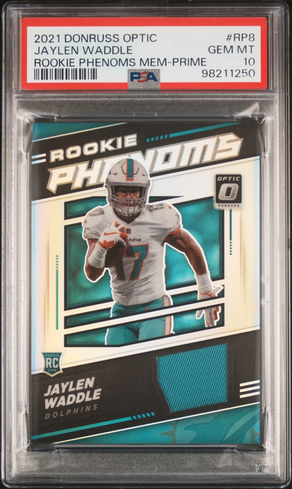 Jaylen Waddle Panini Donruss Optic Rookie Phenoms Memorabilia #RP8 Prime
