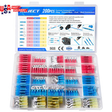 200PCS Heat Shrink Wire Connectors Kit, Electrical Waterproof Crimp Butt Termina