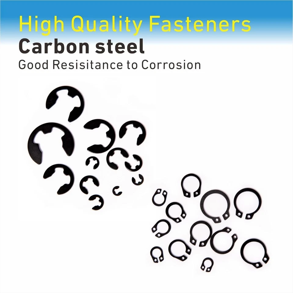 Juego de 324 clips E (2,0 mm-12 mm) y anillos de retención externos, kit surtido Foto 4 de 4