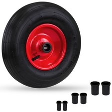 Image of Wheelbarrow Wheel 35cm 14" Pneumatic Tyre Replacement 4.00-6, 150kg Load