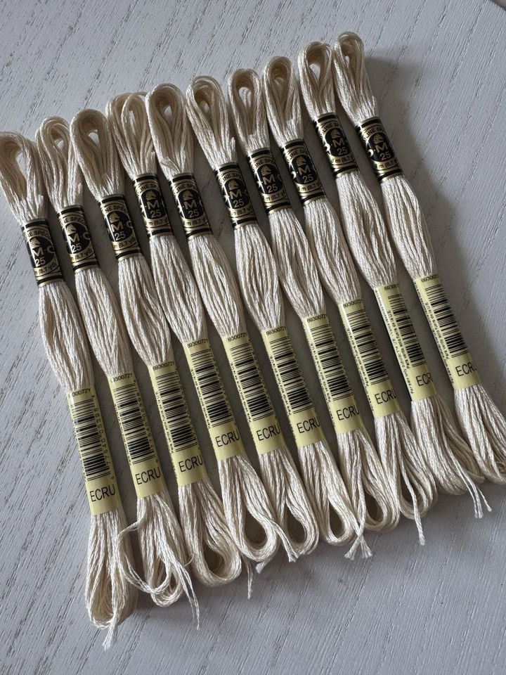 DMC Cotton Embroidery Floss Thread~Lot of 10 Skeins~Ecru~117-ECRU - Image 4 of 4