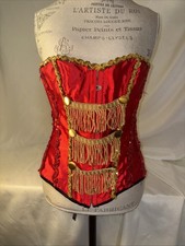 Vintage Women  s Corset Red Boned