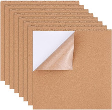 12 Pack Self Adhesive Cork Sheets 1mm 11.8x11.8 Inch DIY Craft Wall Decor