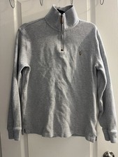 Polo Ralph Lauren Gray 1/4 Zip Mock Neck Pullover Sweatshirt Men's M Long Sleeve