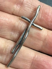 8524 Silpada N1483 Great Impressions 925 Sterling Twig Stick Cross Pendant