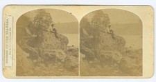 G2444~ NIAGARA Shores from Canada Side c.1860s John Moran Stereoview