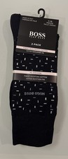 BOSS HUGO BOSS 2-Pack Egyptian Cotton Dress Socks Geometric Men’s 7-13