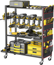 4-Tier Rolling Tool Storage Cart for 12 Drills - Garage  Workshop Organizer