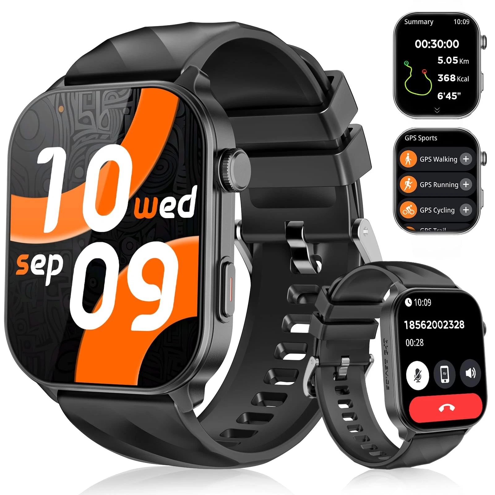 for Men Built-in GPS Fitness Tracker, 2.01" HD Touchscreen(Answer/Make Calls)...