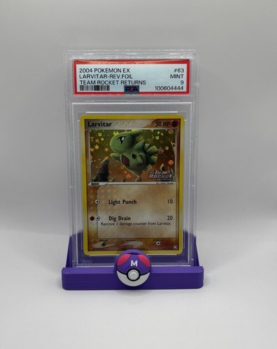 Pokemon 2004 PSA 9 MINT Larvitar Ex Team Rocket Returns REVERSE 63/109