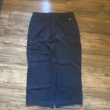 Dickies Mens Blue Cargo Pants Cotton Twill St...