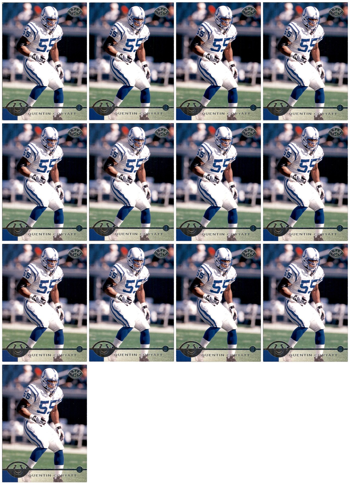 1996 Leaf Quentin Coryatt #69 13 Card Lot Duplicates