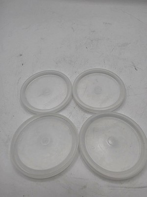 4 Vintage Tupperware Round Clear Lids 2.75''  For Snack Cup or Tumbler