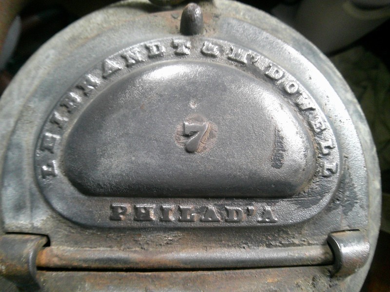Antique  Cast Iron Tea Kettle Stove No 7  PHILAD A  LEIBANDT&M DOWELL