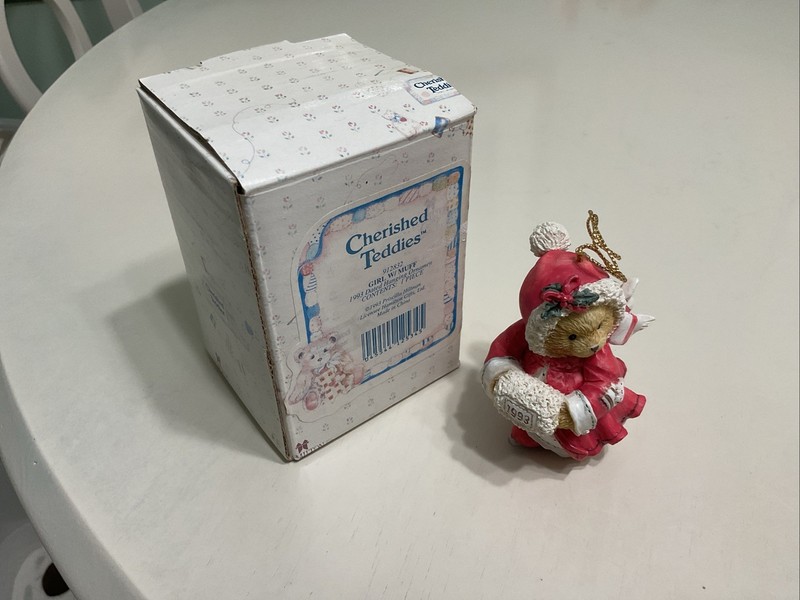 Cherished Teddies - 1993 ‘Girl With Muff' Bear Hanging Ornament 912832