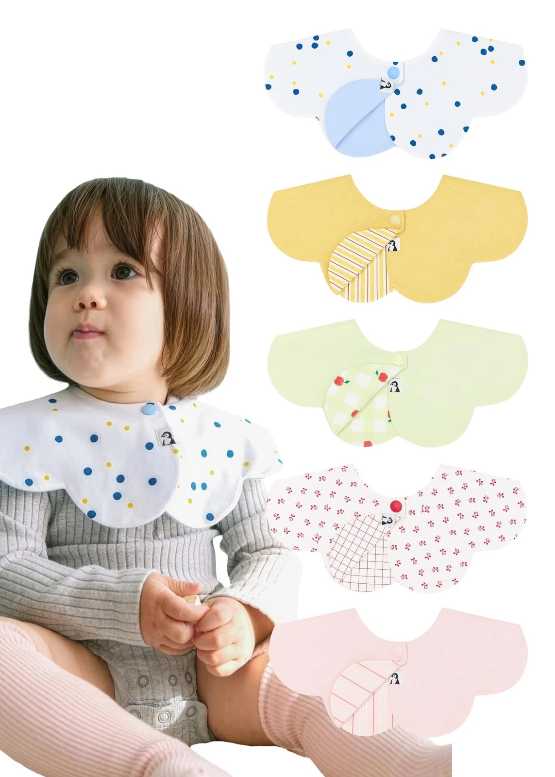 Baby Bibs 5-Pack, Reversible Soft and Absorbent Bandana for Drooling and Teet...
Opens in a new wind