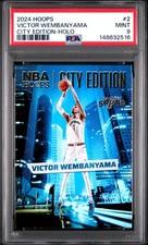 2024 PANINI NBA HOOPS CITY EDITION HOLO #2 VICTOR WEMBANYAMA PSA 9