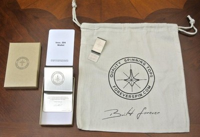 ForeverSpin Metal Wallet Inox. 304 Money Clip & Large Collectible Storage Bag