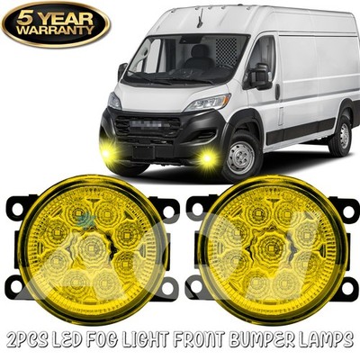 Pair Bumper LED Fogs Driving Lamps 3500K Yellow For Ram ProMaster 2500 2014-2021