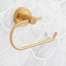 Signature Hardware Lexia Wall Mounted Toilet Paper Holder Brushed Gold SHLETHBG