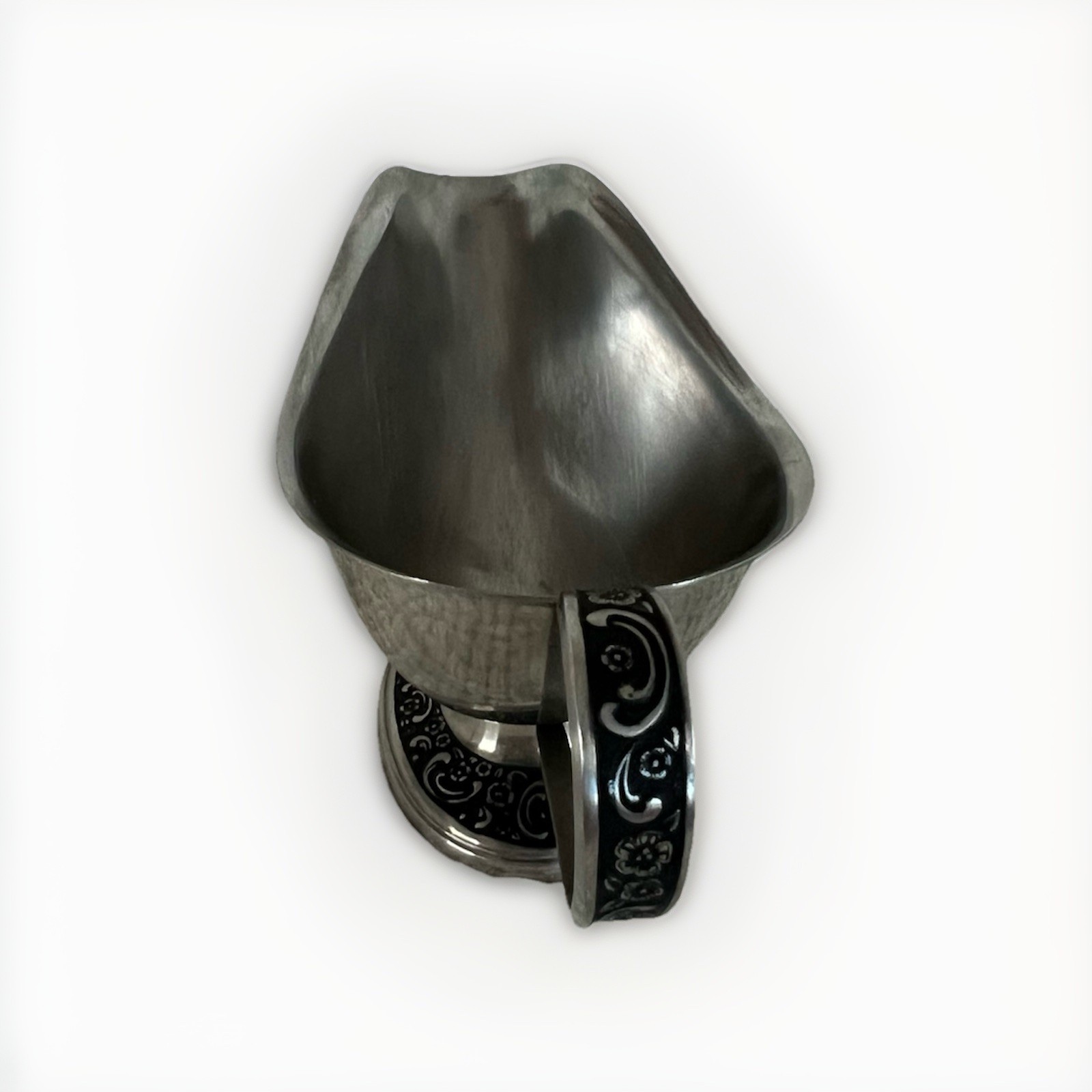 Vintage Oneida Custom Stainless Gravy Boat Floral Pattern