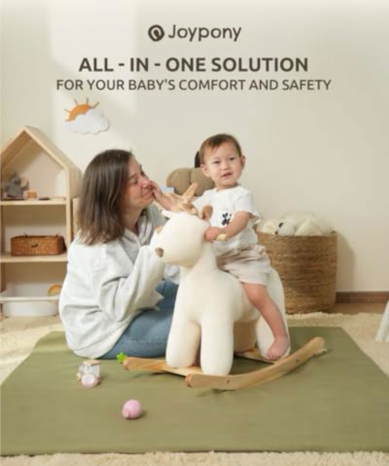 Vegan Leather Baby Play Mat, Wipe-Clean Play Mat for Floor, 50x50 in Thicken  