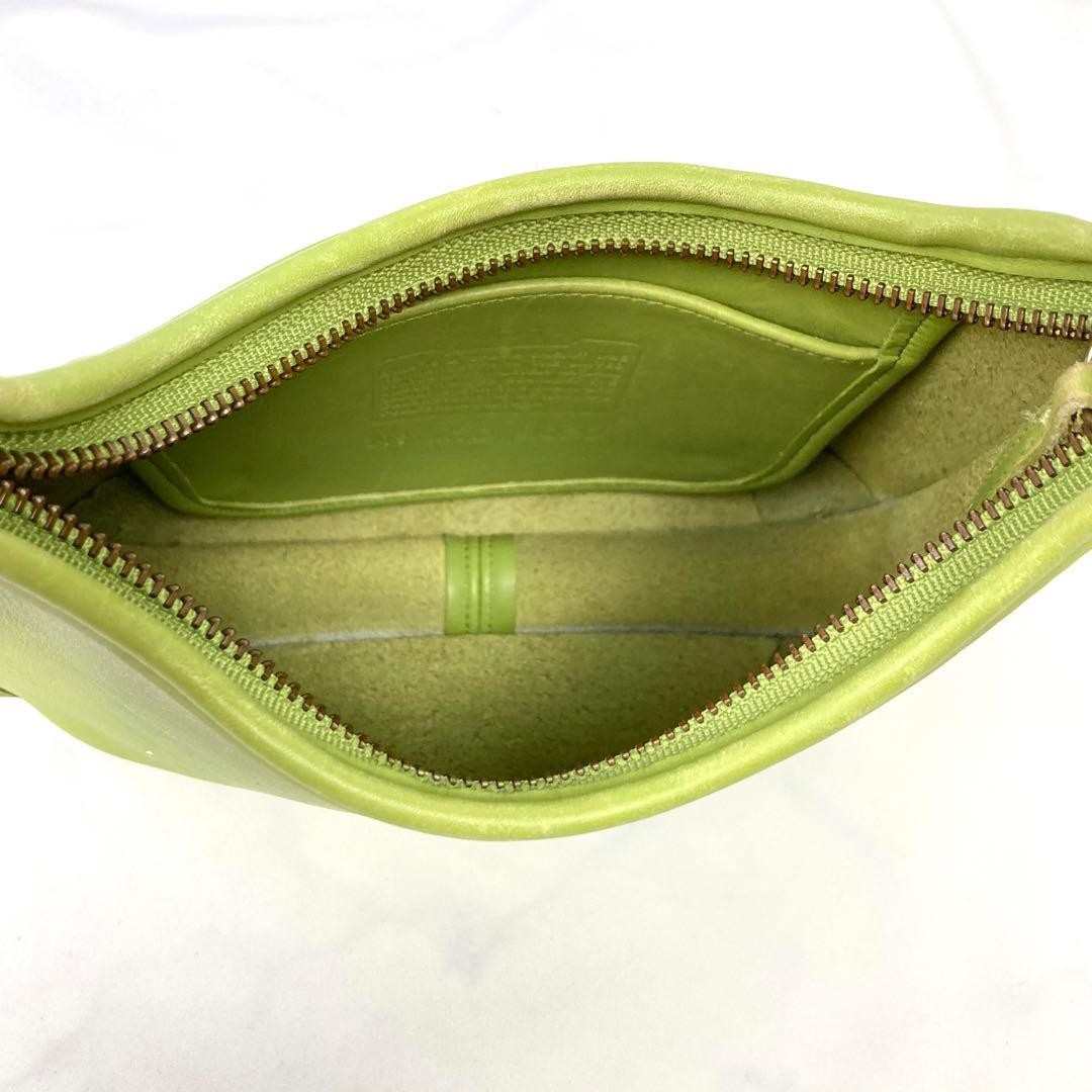 COACH Ergo 9020 Shoulder Bag Lime Green Leather USA Vintage Women