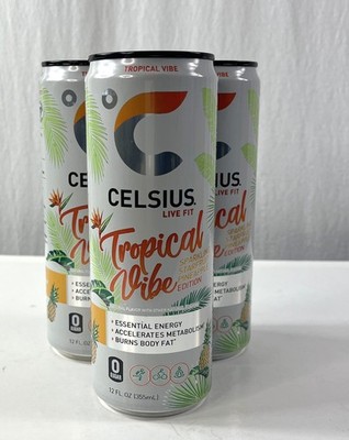 CELSIUS Sparkling Tropical Vibe Energy Drink Can 12 FL.oz