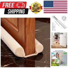 Door Draft Stopper, Weather Stripping Door Seal Adjustable 30"-36" Bottom Gap...