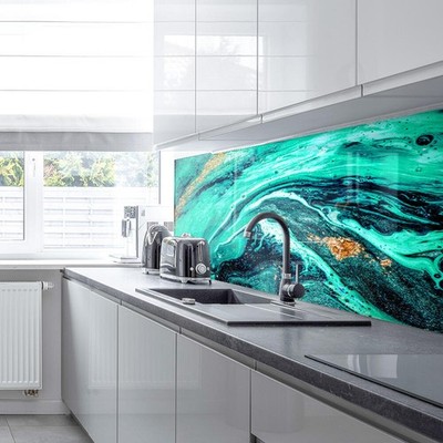 Premier Range Acryl Spritzschutz Liquid Emerald und Zubehör