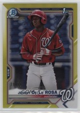 2021 Bowman Chrome Prospects Yellow Refractor 39/75 Jeremy De La Rosa 16s2