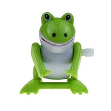 1PCS Green Wind up Frog Toys, Cute Clockwork Jumping Little Frog Kid Fun Games