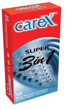 CAREX SUPER 3 IN 1 DOTTED RIBBED CONDOM FREE SHIPPING 10 PCS EACH PACK