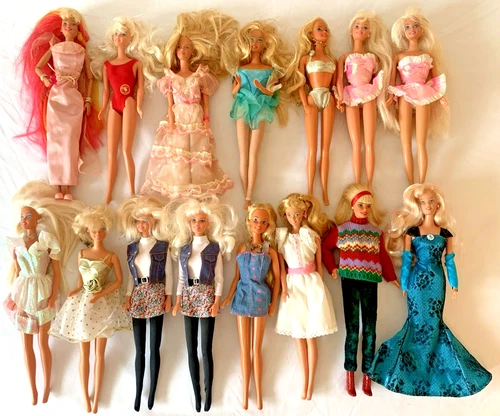 lot of 15 BARBIE Dolls w/BLONDE Hair OOB/loose Vintage CLOTHES from 1990's!