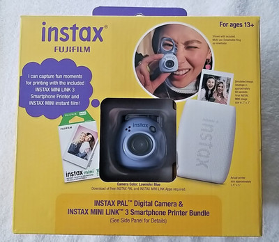 Fujifilm Instax Pal Digital Camera 4.9MP Mini Link 3 Printer Bundle Blue NEW
