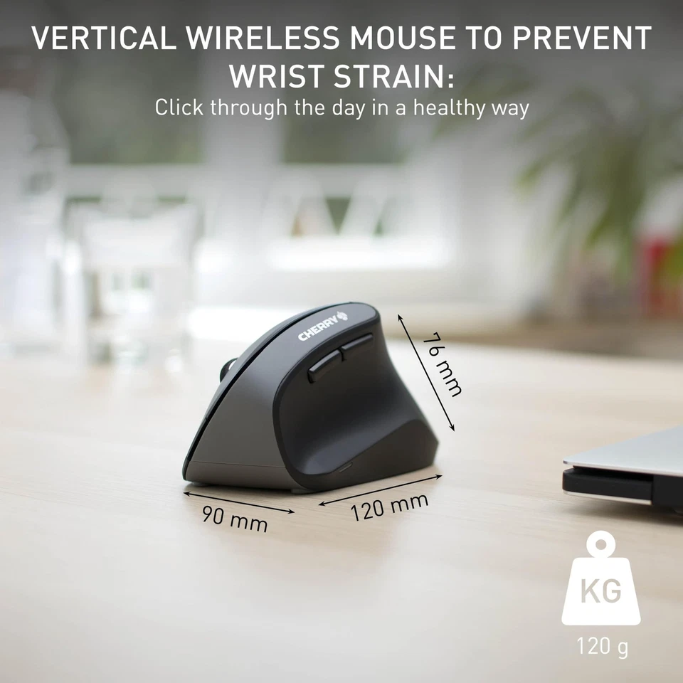 MW4500 Wireless Vertical Ergonomic Optical Mouse, up to 1200 DPI, 6 Buttons a... - Image 3 of 4
