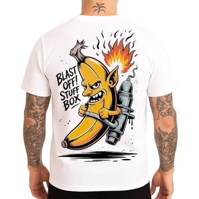 Stuff Box Herren Shirt Blast Off weiß Comic Print T-Shirt S 5XL kurzarm 