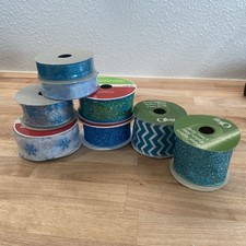 Huge Lot Holiday Ribbon L12   Christmas Crafts Gift Wrap   Read  See Photos