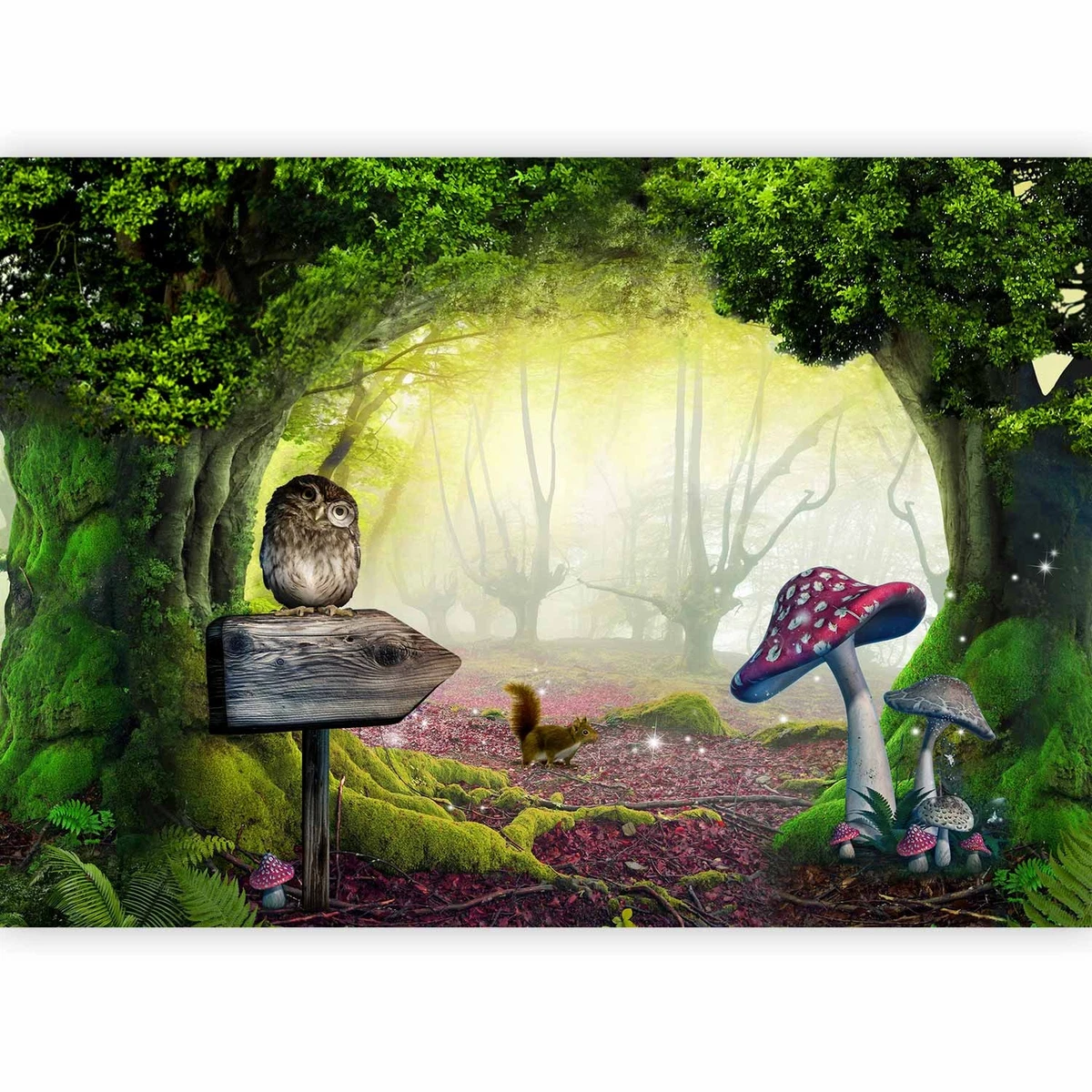 1 Stück Pilz Wald Wandteppi, Polyester Wandteppi, Wandbehang Für