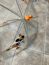 vtg Walt Disney product Minnie Mouse clear w/ orange handle Umbrella