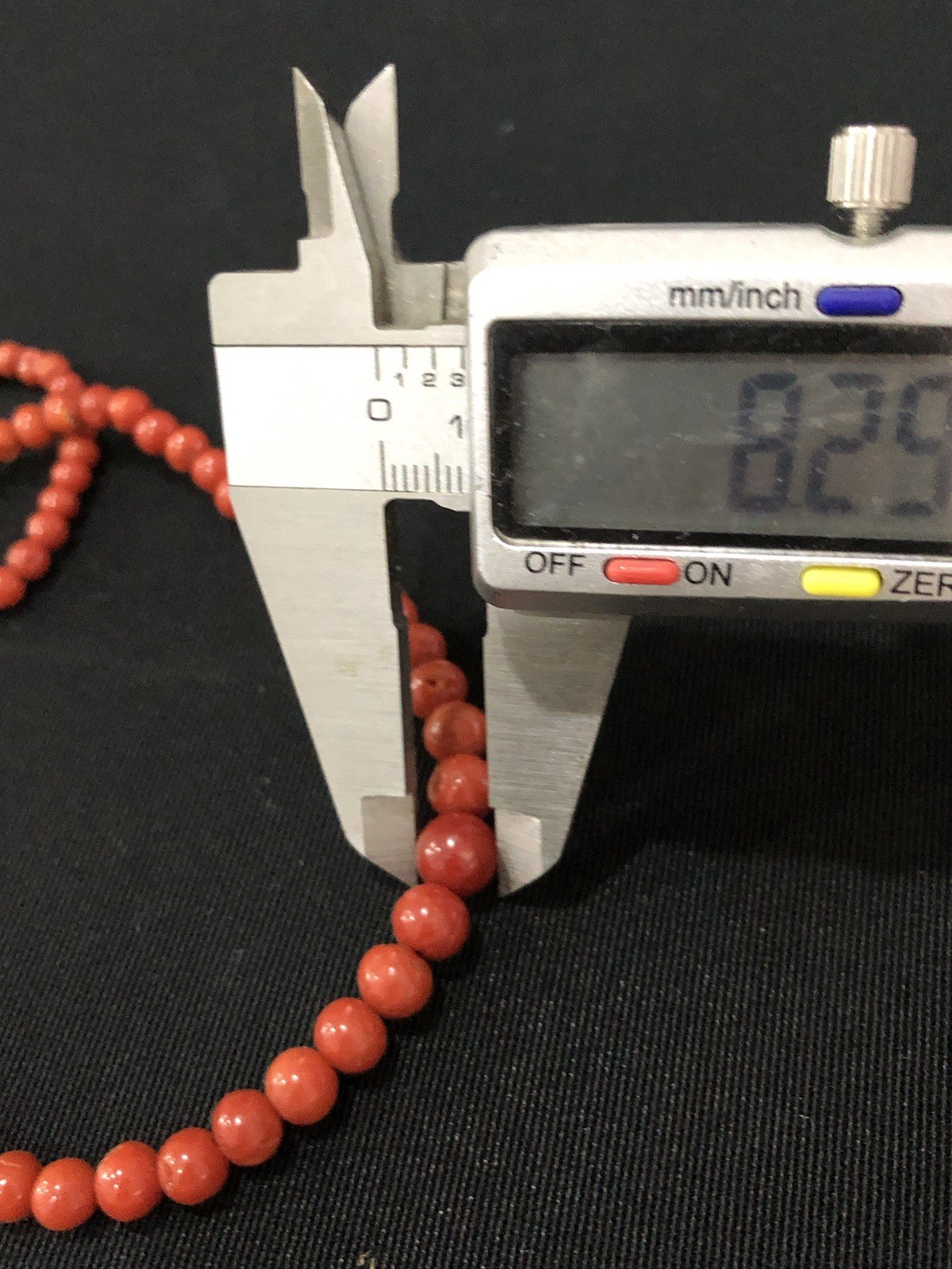 22 g. Vintage  Red Coral Necklace Natural Undyed Beads