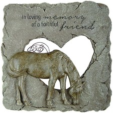 Outdoor Garden Sympathy Resin Animal Pet Memorial Stone with Devoted Angel Ho...